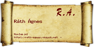 Ráth Ágnes névjegykártya